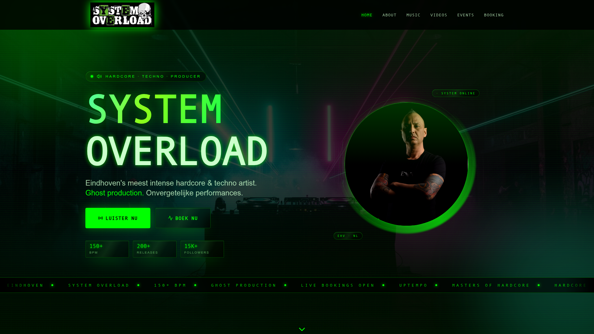 DJ System Overload β website screenshot